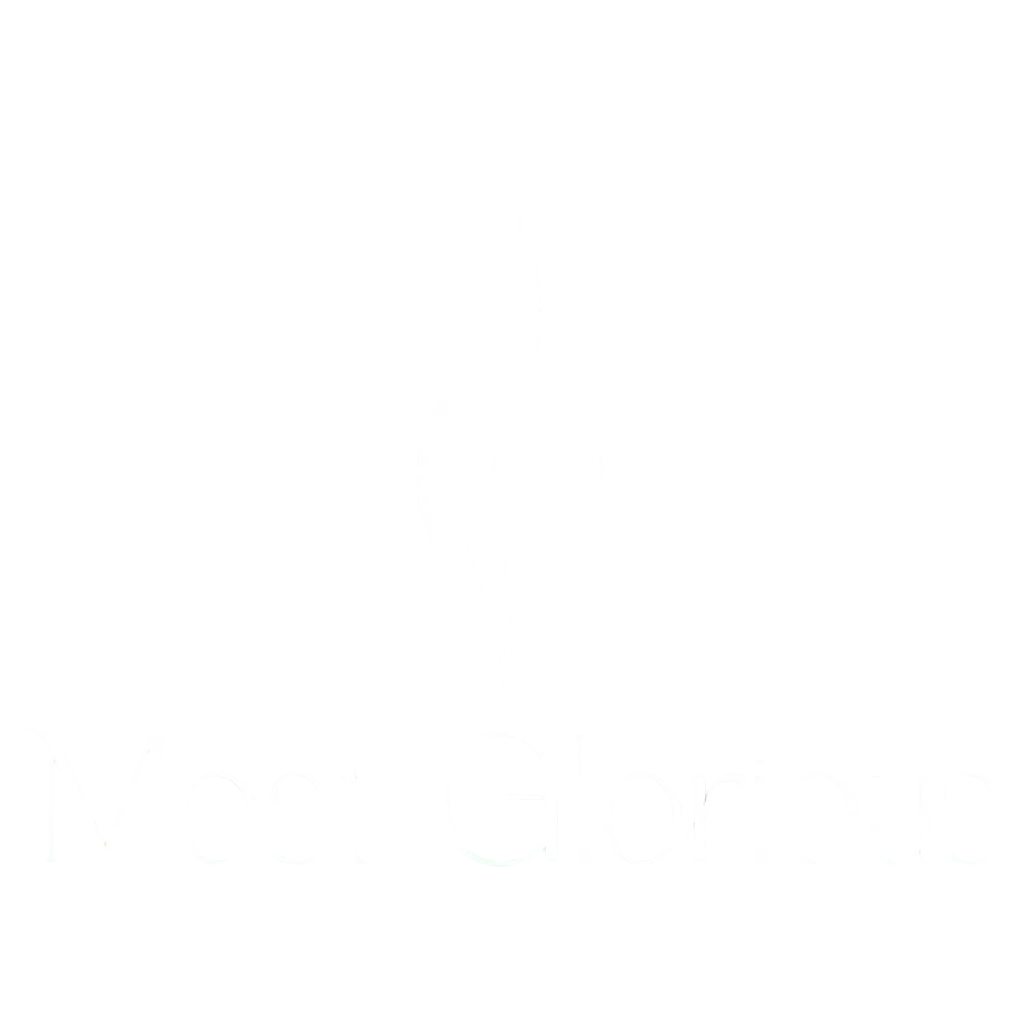 most glorious logo white